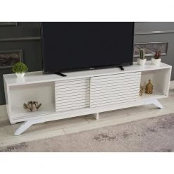 Modern 67 in. Wood White TV Stand with 2 Doors Fits TV's up to 70 in. by Tidoin -Cheap Tidoin Store white tidoin tv stands fur ydb0 496 1f 1000