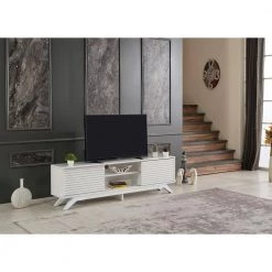 Modern 67 in. Wood White TV Stand with 2 Doors Fits TV's up to 70 in. by Tidoin -Cheap Tidoin Store white tidoin tv stands fur ydb0 496 44 1000