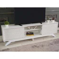 Modern 67 in. Wood White TV Stand with 2 Doors Fits TV's up to 70 in. by Tidoin -Cheap Tidoin Store white tidoin tv stands fur ydb0 496 4f 1000