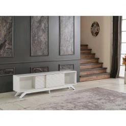 Modern 67 in. Wood White TV Stand with 2 Doors Fits TV's up to 70 in. by Tidoin -Cheap Tidoin Store white tidoin tv stands fur ydb0 496 77 1000