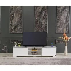 Modern 67 in. Wood White TV Stand with 2 Storage Shelves and 2 Doors Fits TV's up to 70 in. by Tidoin -Cheap Tidoin Store white tidoin tv stands fur ydb0 498 31 1000