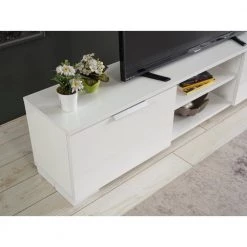 Modern 67 in. Wood White TV Stand with 2 Storage Shelves and 2 Doors Fits TV's up to 70 in. by Tidoin -Cheap Tidoin Store white tidoin tv stands fur ydb0 498 44 1000