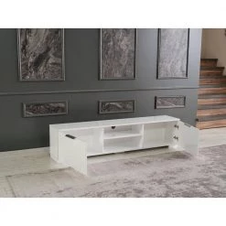 Modern 67 in. Wood White TV Stand with 2 Storage Shelves and 2 Doors Fits TV's up to 70 in. by Tidoin -Cheap Tidoin Store white tidoin tv stands fur ydb0 498 77 1000
