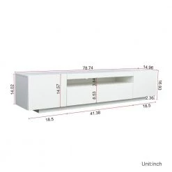 Modern 78.74 in. Wood White TV Stand with 2 Storage Doors Fits TV's up to 80 in. with 3 Shelves by Tidoin -Cheap Tidoin Store white tidoin tv stands js ydw3 0082 4f 1000