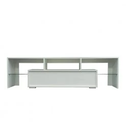 Modern 63 in. Wood White TV Stand Console Table with 2-Drawers Fits TV's up to 65 in. by Tidoin