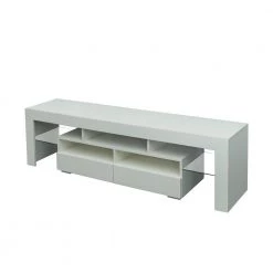 Modern 63 in. Wood White TV Stand Console Table with 2-Drawers Fits TV's up to 65 in. by Tidoin -Cheap Tidoin Store white tidoin tv stands js ydw3 3139 76 1000