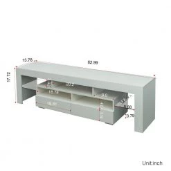 Modern 63 in. Wood White TV Stand Console Table with 2-Drawers Fits TV's up to 65 in. by Tidoin -Cheap Tidoin Store white tidoin tv stands js ydw3 3139 c3 1000