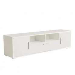 Modern 63 in. Wood White TV Stand with 3 Doors Fits TV's up to 65 in. with LED Light by Tidoin -Cheap Tidoin Store white tidoin tv stands jxy ydw6s 018 44 1000