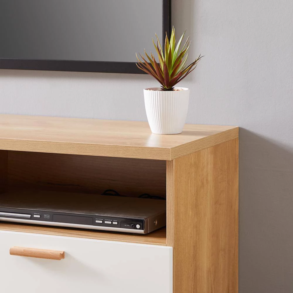 Modern 47.2 in. Wood White TV Stand with 2-Drawers and 2-Shelf Fits TV's up to 50 in. by Tidoin 11 Modern 47.2 in. Wood White TV Stand with 2-Drawers and 2-Shelf Fits TV's up to 50 in. by Tidoin - Image 9