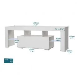 51.2 in. Wood White TV Stand with 1-Storage Door Fits TV's up to 55 in. with LED Light by Tidoin -Cheap Tidoin Store white tidoin tv stands jxy ydw6s 539 c3 1000