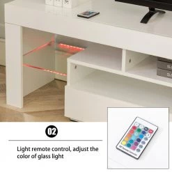 Modern 63 in. Wood White TV Stand Console Table with LED Light, 2-Drawer and 2-Shelves Fits TV's up to 65 in. by Tidoin 16 Modern 63 in. Wood White TV Stand Console Table with LED Light, 2-Drawer and 2-Shelves Fits TV's up to 65 in. by Tidoin -Cheap Tidoin Store white tidoin tv stands zoy ydw5 2745 4f 1000