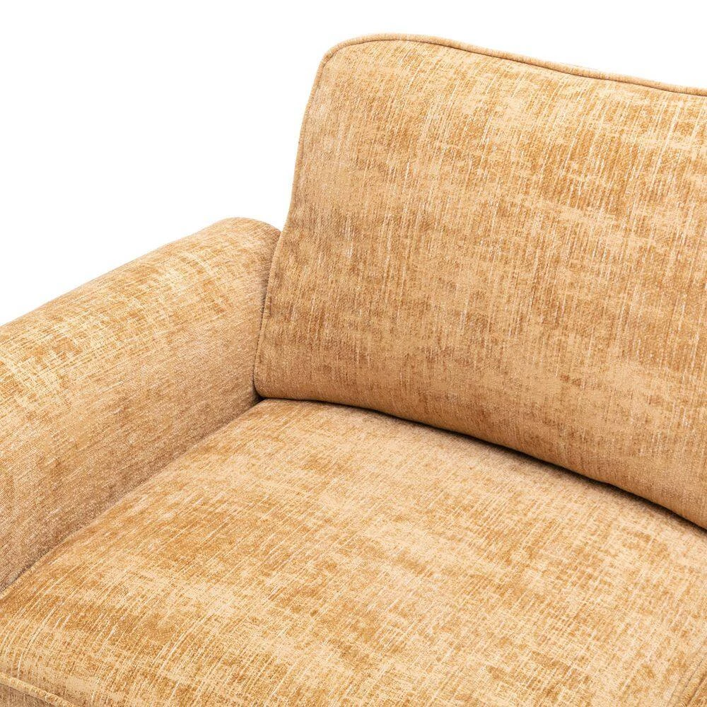 90.55 in. L Shape Chenille Fabric Comfort Sectional Sofa with Wood Legs, Yellow by Magic Home 9 90.55 in. L Shape Chenille Fabric Comfort Sectional Sofa with Wood Legs, Yellow by Magic Home - Image 7