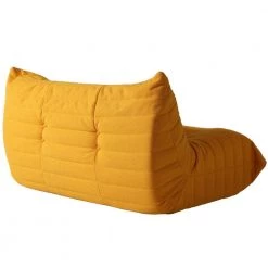 3-Piece Yellow Teddy Velvet Lazy Sofa Living Room Set with 1 Seater, 2 Seater and Ottoman by Magic Home -Cheap Tidoin Store yellow magic home sectional sofas cs wy000015eaa 4f 1000