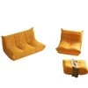 3-Piece Yellow Teddy Velvet Lazy Sofa Living Room Set with 1 Seater, 2 Seater and Ottoman by Magic Home -Cheap Tidoin Store yellow magic home sectional sofas cs wy000015eaa 64 1000