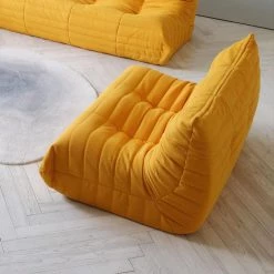 Modern Lazy Sofa Lving Room Set with Teddy Velvet 2 Seater and Ottoman,Yellow by Magic Home 13 Modern Lazy Sofa Lving Room Set with Teddy Velvet 2 Seater and Ottoman,Yellow by Magic Home -Cheap Tidoin Store yellow magic home sofas couches cs wf199112aab 31 1000