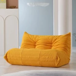 3-Piece Teddy Velvet Comfy Seat Lazy Sofa Living Room Set in Yellow (2 Seater + 3 Seater + 4 Seater ) by Magic Home -Cheap Tidoin Store yellow magic home sofas couches z 0525a001 d078 31 1000
