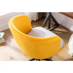 Yellow Velvet Adjustable Height Accent Arm Chair with Wheels by Tidoin -Cheap Tidoin Store yellow tidoin accent chairs zoy ydw5 1350 44 1000