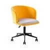 Yellow Velvet Adjustable Height Accent Arm Chair with Wheels by Tidoin