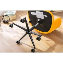 Yellow Velvet Adjustable Height Accent Arm Chair with Wheels by Tidoin -Cheap Tidoin Store yellow tidoin accent chairs zoy ydw5 1350 fa 1000